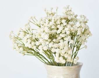 15" Faux Cream Baby's Breath Bush