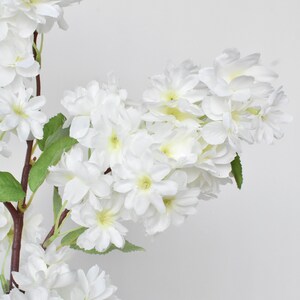 40" Faux Cherry Blossom Branch Stem Cream image 6