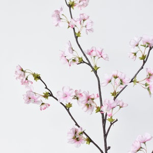 36 Faux Quince Blossom Pink Stem Flowering Branch image 4