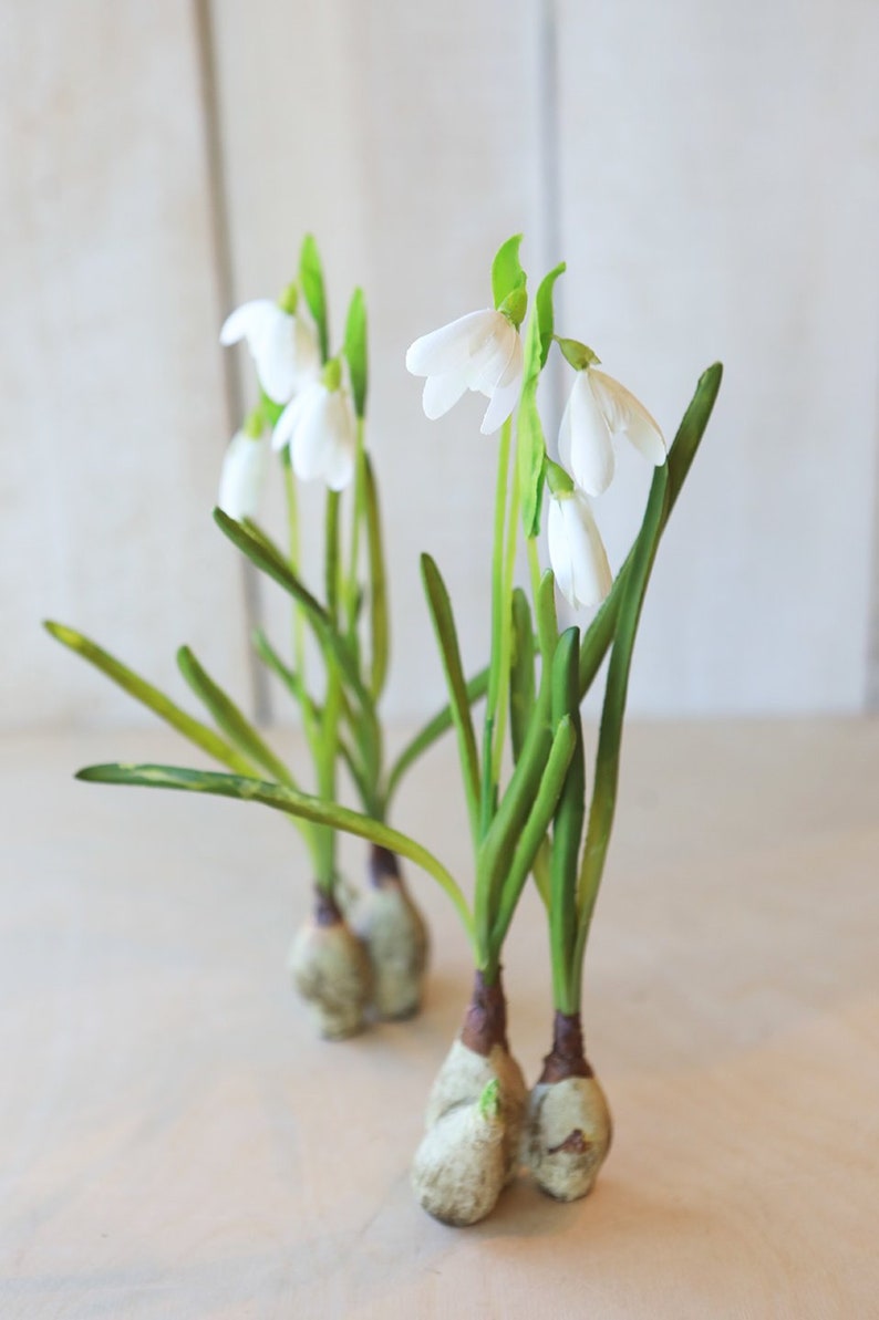 Faux Standing Snowdrop w/Bulb Faux flower floral artifical Etsy