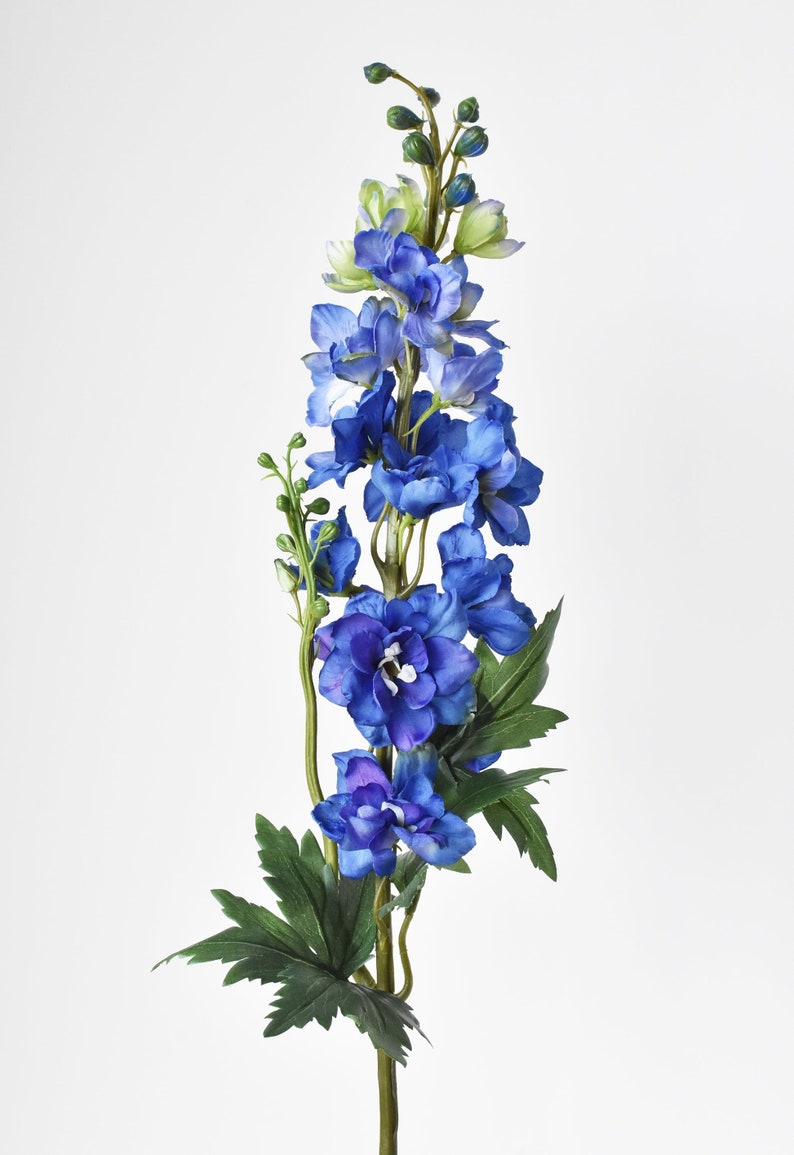 35" Faux Blue Violet Delphinium Stem