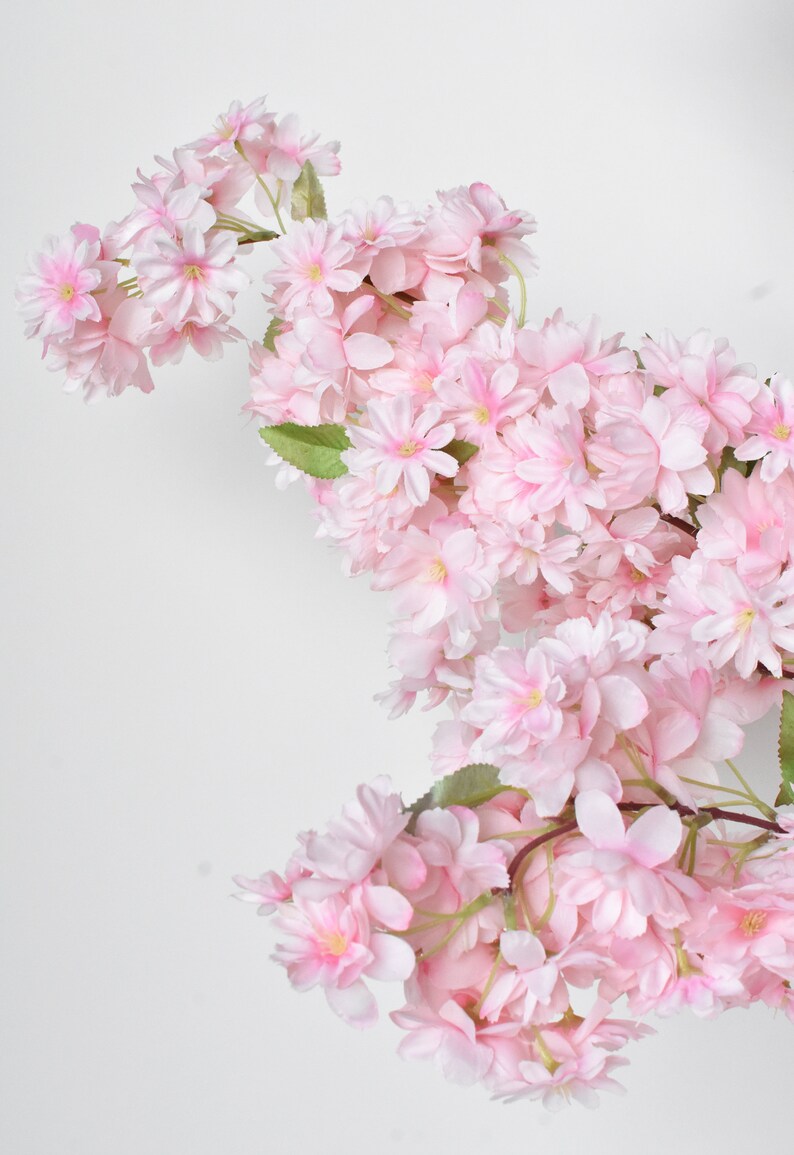 40 Faux Cherry Blossom Branch Stem Pink image 7