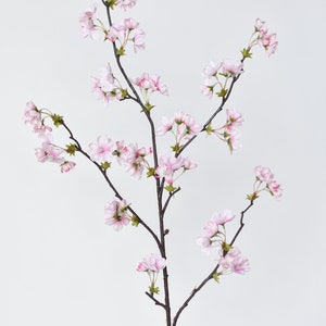36 Faux Quince Blossom Pink Stem Flowering Branch image 3