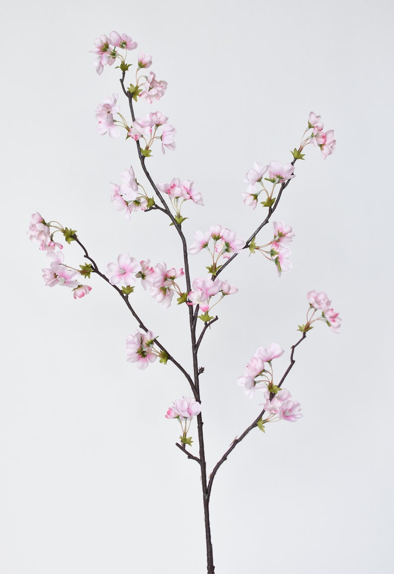 36 Faux Quince Blossom Pink Stem Flowering Branch image 3