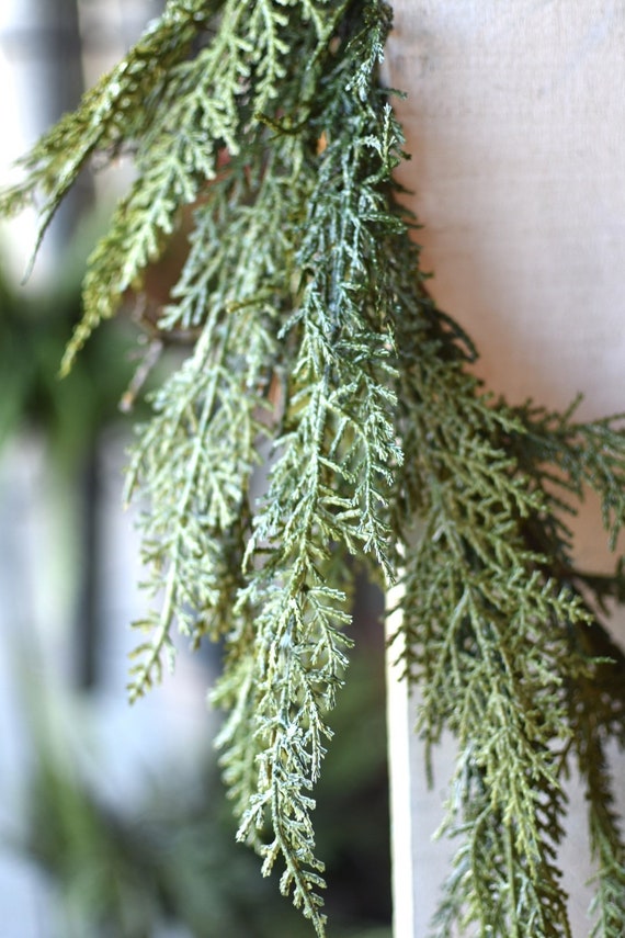 6' Faux Realistic Cedar Garland w/Faux Twigs Etsy