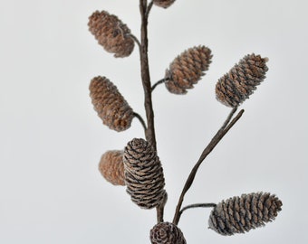 24" Faux Iced Pinecone Stem