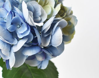 19" Faux Hydrangea Stem Soft Blue