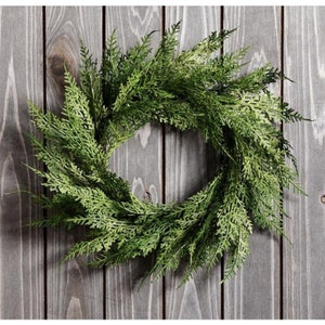 12" Faux cedar Wreath