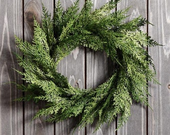 12" Faux cedar Wreath