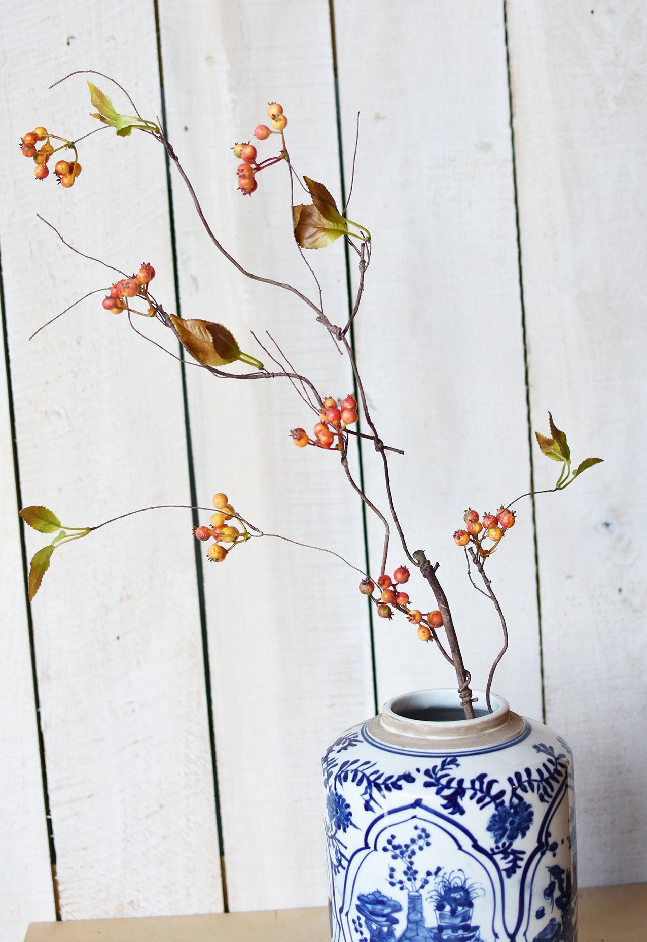Faux Orange Berry Branch