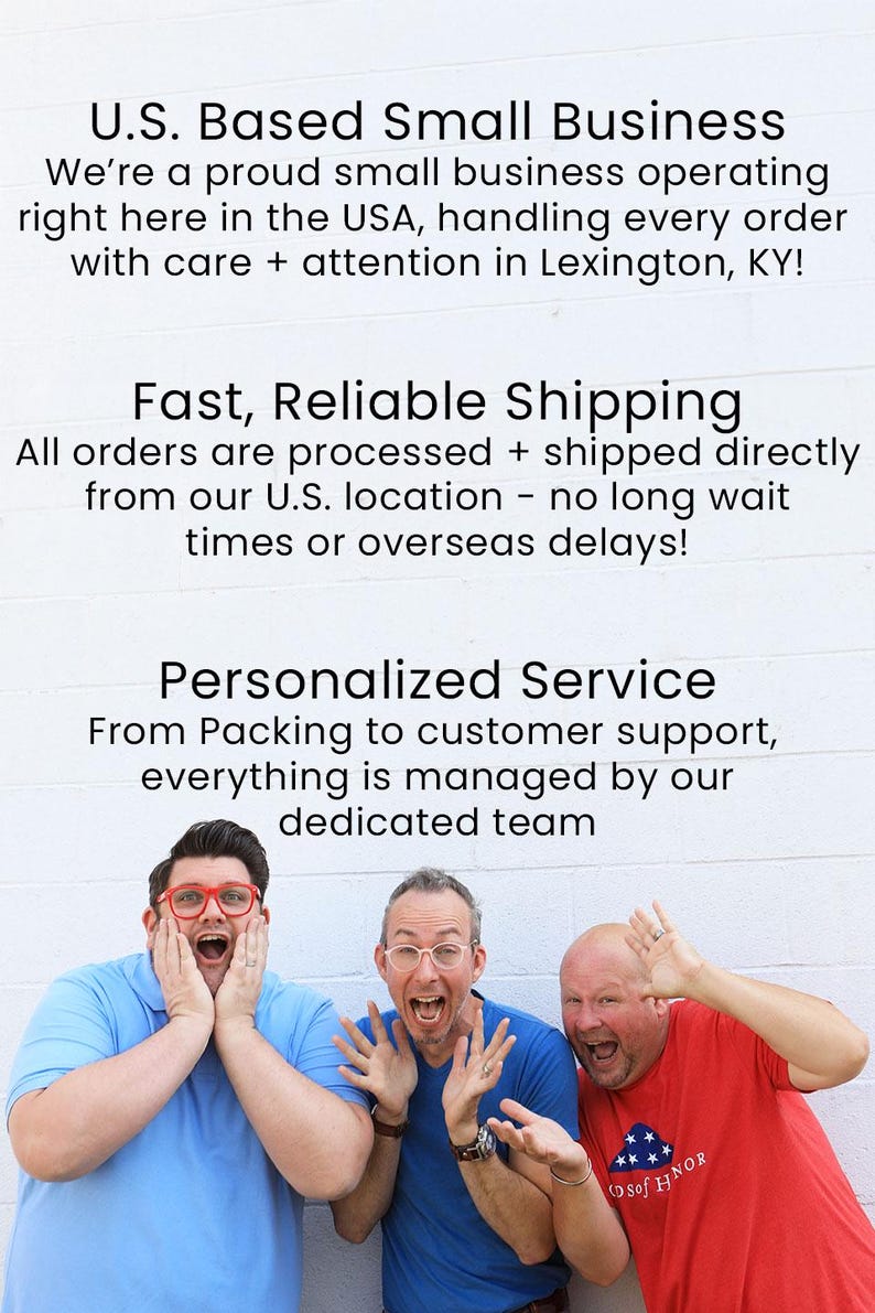 May include: Three men in blue and red shirts are smiling and looking at the camera. The man in the red shirt is wearing a shirt with the text "Sof Honor".