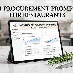AI Procurement Prompts for Restaurants | 10 Prompts + Supplier Template + Checklist | Small Business Purchasing Tool