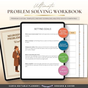 Neurodivergent Problem Solving Workbook Canva Editable, ADHD Executive Function Workbook, Decision Making Planner, Mental Clarity PDF