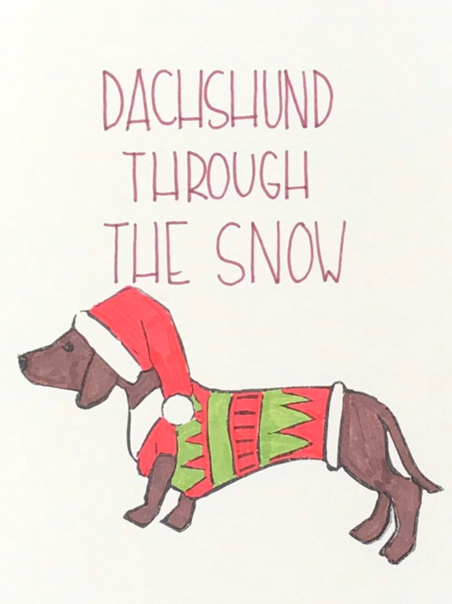 Dachshund Through The Snow | Etsy