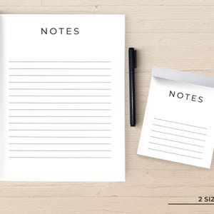 Minimalist Lined Notepad, Modern Writing Pad, Office Stationery (Large or Small)