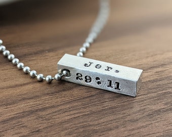 Jeremiah 29:11, Christian Gift, College Gift. Graduation Gift, Son gift. Bible Verse Jewelry, For I know the plans I have for you