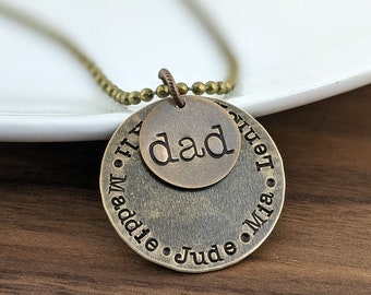 Personalized Father's Day Gift, Dad necklace, Daddy Gift, Gift for Dad, Mens Gift, Mens Personalized Necklace, Mens Jewelry