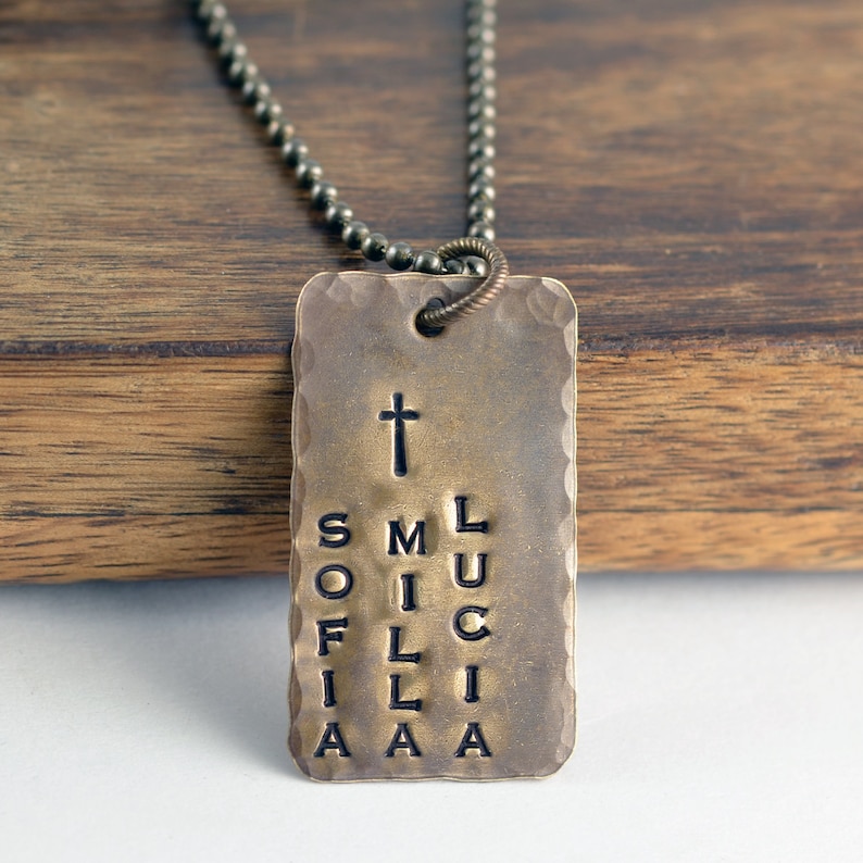Gift for Dad Personalized Dog Tag Necklace Mens Jewelry Etsy