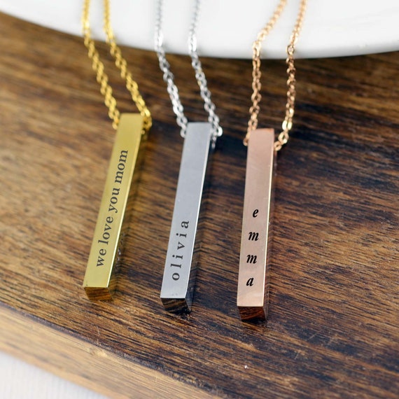 mothers day bar necklace personalized