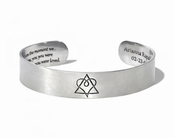 Personalized Adoption Bracelet, Adoption Triangle Heart Symbol Cuff, Adoption Gifts, Adoption Jewelry, Foster Mom, For this child I prayed