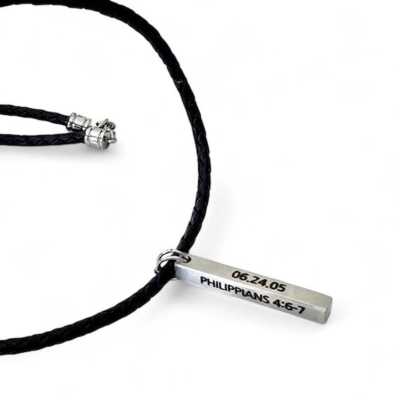 Fathers Day Gift,Christmas Gift, Personalized Mens Necklace, Mens Jewelry, Gift for Him, Fathers day gift, Mens Gift