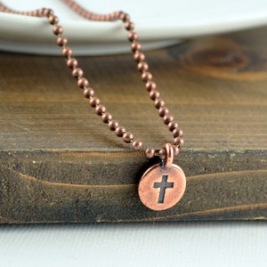 Mens Cross Necklace - Copper Cross Necklace - Mens Cross Necklace - Cross Necklace - Gift for Men - Mens Gift - Christian Gifts