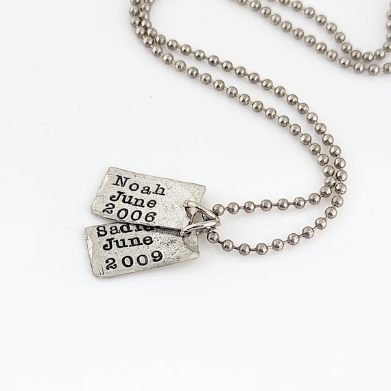 Personalized Mens Necklace, Gifts for Him, Mens Jewelry, New Dad