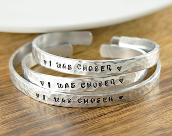Adoption Gift, Adoption Day Gift, Adoptive Foster Parent, Custom Infertility Jewelry, Gift Ideas for Her, Personalized Cuff Bracelet