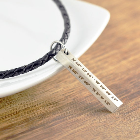 Personalized Mens Bar Necklace Custom Bar Necklace Mens Etsy