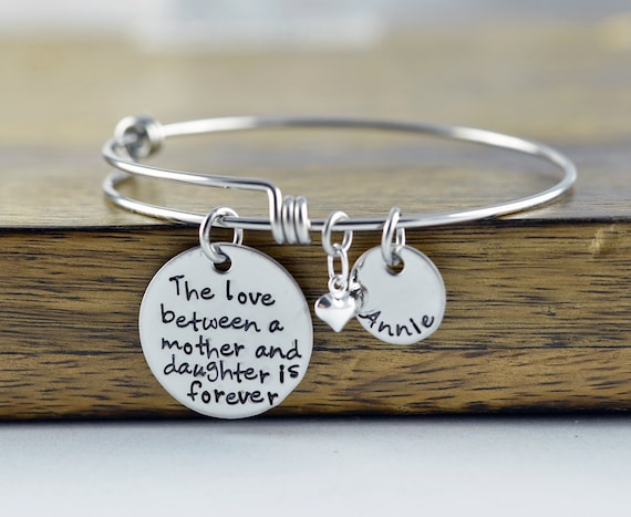 Buy The Love Between and Mother and Daughter, Hand Stamped Bangle