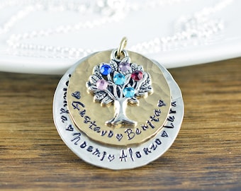 Personalized Family Tree Necklace, Tree of Life Necklace, Family Tree Necklace For Mom, Personalized Mothers Necklace, Mothers Day Gift