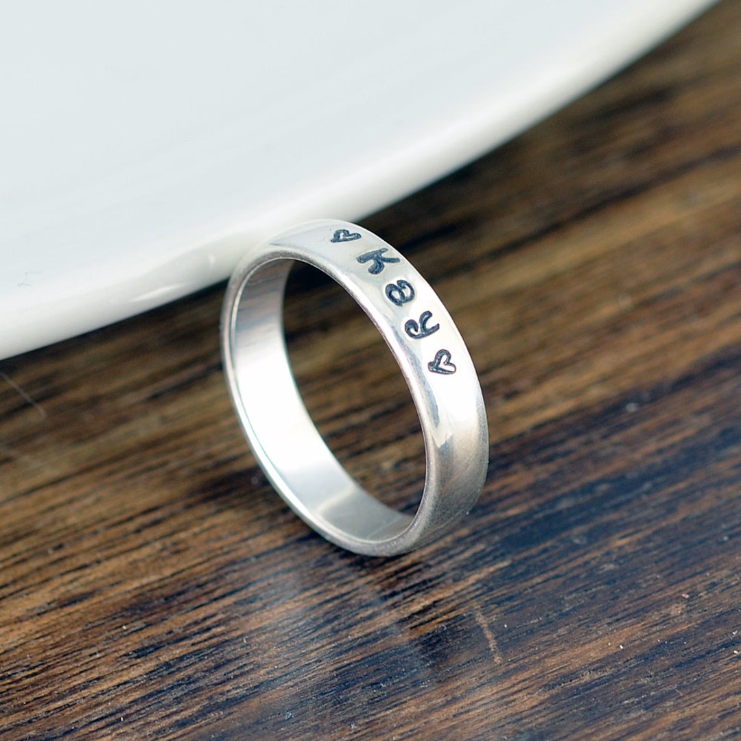 Rings for Women, Stacking Name Rings, Name Ring Sterling Silver, Silver ...