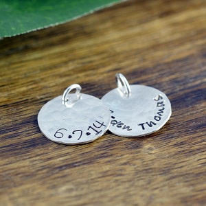 Add On Disc, Sterling Silver Disc, Engraved Disc, Hand Stamped Name Disc, Personalized Disc, Monogrammed Disc, Add on Disc Charm