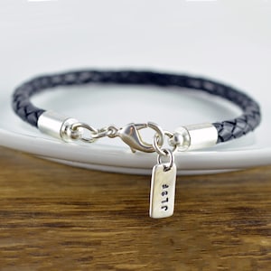 Bracelet en cuir pour hommes personnalisé, bracelet initial pour hommes, cadeau pour lui, cadeau pour hommes, cadeau de fête des pères, bracelet d’anniversaire, cadeau de petit ami