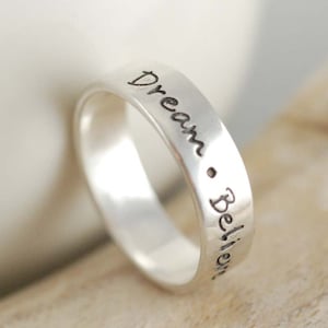 Personalized Ring - mom ring - sterling silver ring - hand stamped ring - inspiration ring - Name Ring - Gifts for Mom