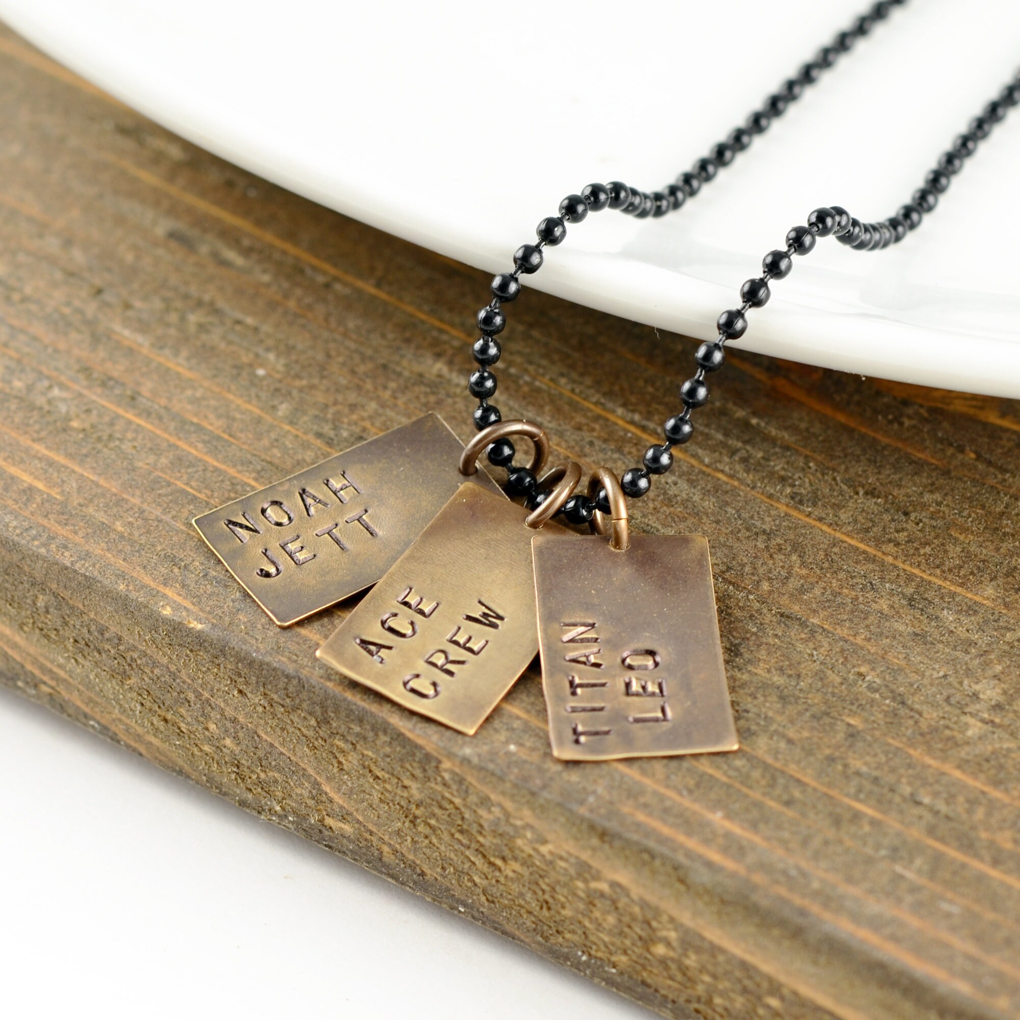 Personalized Dog Tag Necklace Hand Stamped Dog Tag Necklace Etsy