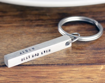 Custom Bar Keychain, Personalized Fathers Day Gift, Best Dad Ever, Gift for Dad, Mens Personalized Keychain, Bar Keychain, Father's Day Gift