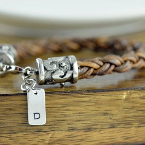 Mens Bracelet - Personalized Mens Leather Bracelet - Custom Initial Bracelet - Custom Leather Bracelet - Mens Gift- Gift for Boyfriend