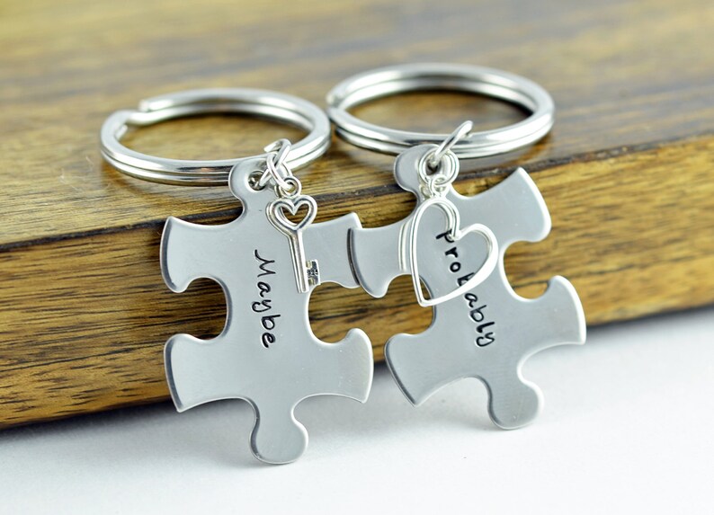 Personalized Keychain Puzzle Keychain Puzzle Piece Keychain Etsy