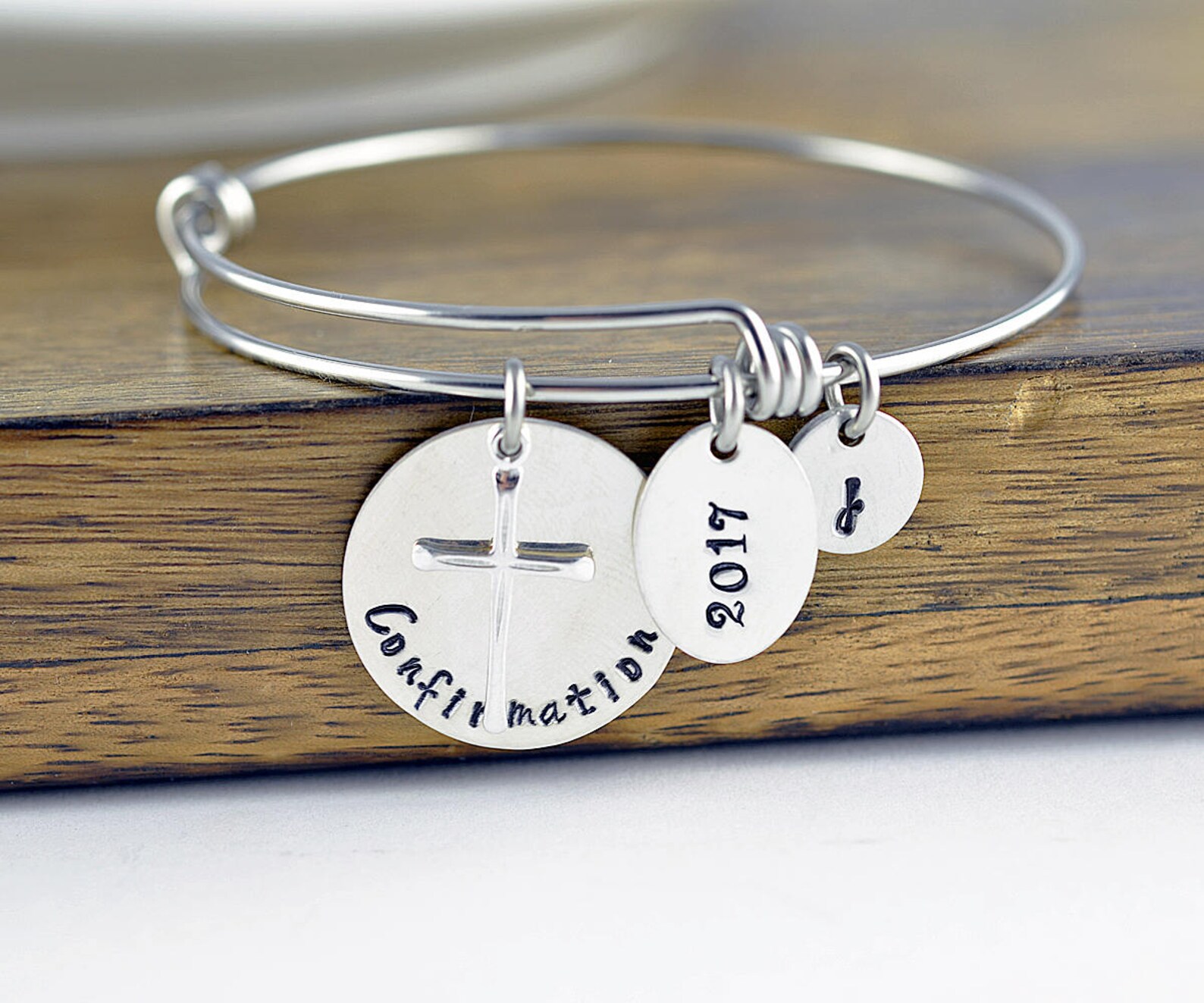 Bracelet De Confirmation Avec Perles Et Croix - Réglable, Plaqué Argent - Cadeau Filles