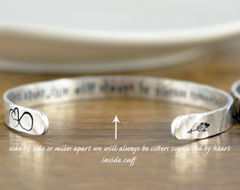 Sister Gift, Sister Bracelet, Sister Jewelry, Cuff Bracelets for Women, Friendship Bracelet, Sister Gift Ideas, Secret Message Jewelry