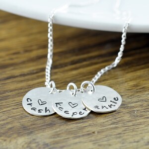 Hand Stamped Mommy Necklace - Mommy Necklace - Baby Name Necklace - Personalized Necklace - Silver Necklace, Mom Grandma Necklace