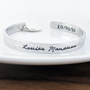 Memorial Bracelet, Womens Cuff Bracelet, Personalized Womens Bracelet, Custom Cuff Bracelet, Memorial Gift, Sympathy Gift, Memorial Jewelry