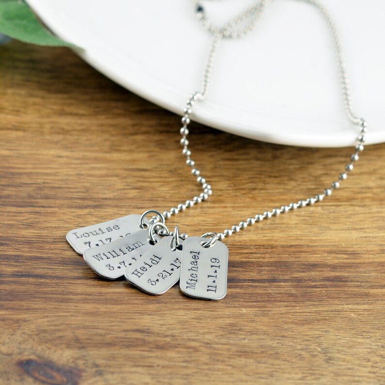 Mens Dog Tags Personalized Mens Dog Tag Necklace Fathers Day Etsy