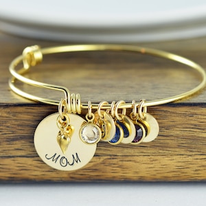 Personalized Mothers Birthstone Bracelet, Engraved Gifts, Mothers Bracelet, Mothers Birthstone Bracelet, Mother Jewelry, Grandmother Gift