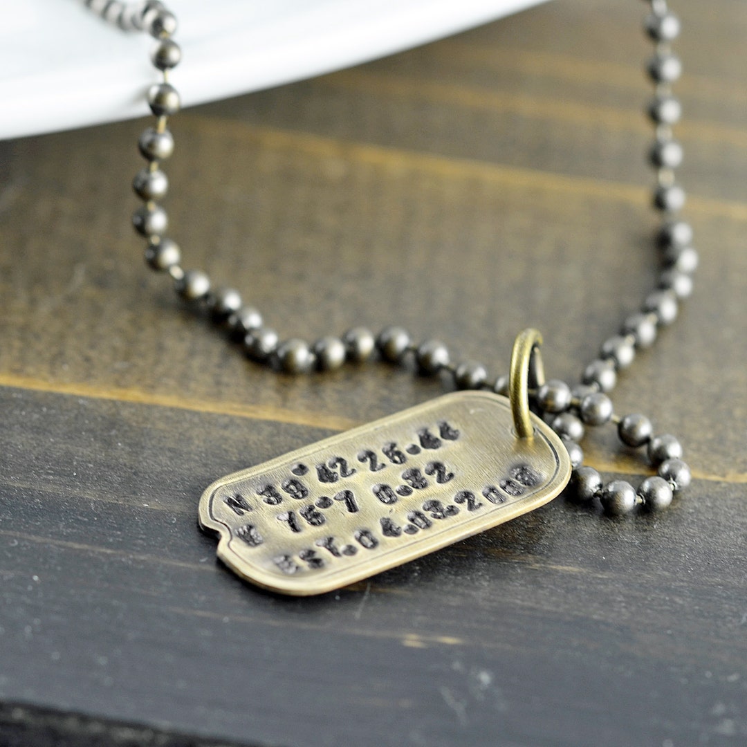 Personalized Dog Tag Necklace, Mini Dog Tag Necklace, Mens Personalized