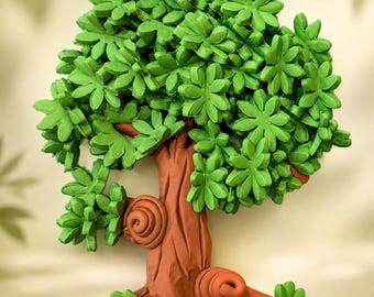 Adorno para tarta con diseño de árbol del bosque, decoración artesanal para tartas con temática de selva y bosque, 2 estilos.