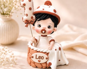 Adorno personalizado para pastel de bebé, decoración personalizada para el primer cumpleaños de un niño.