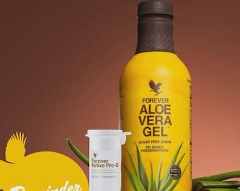 Forever Aloe Vera Gel 1L und Active Pro-B 30 Kapseln, Zuckerfreies Verdauungsunterstützendes Kit
