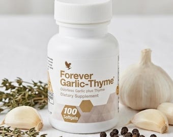 Forever Garlic-Thyme 100 Softgels, Unterstützung des Immunsystems, geruchloser Knoblauch, antioxidativer Booster